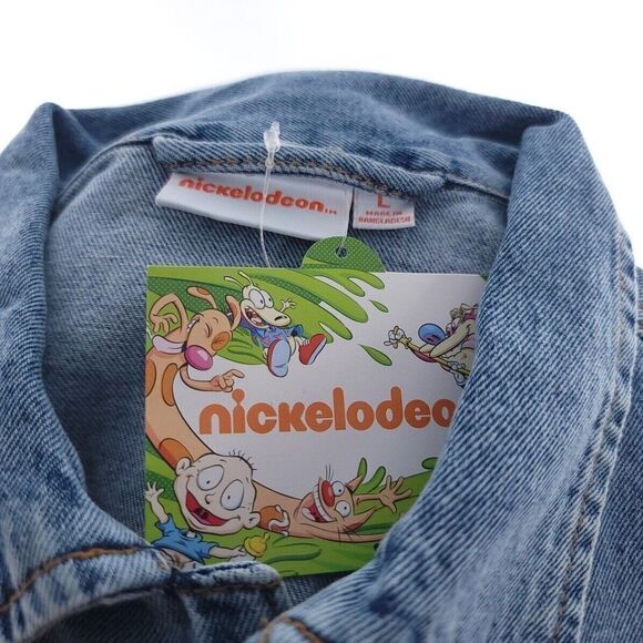 Nickelodeon Women's L Rugrats Long Sleeve Button Blue Jean Jacket Born in the 90 - Picture 7 of 9